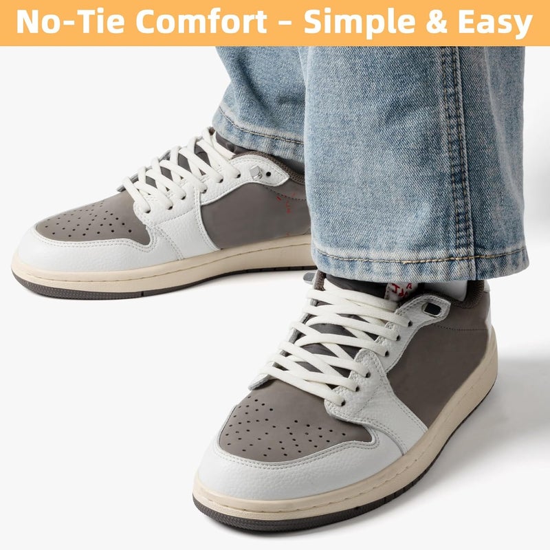 Stepace 2 Pairs Elastic No Tie Shoe Laces for Kids and Adults Sneakers, Stretch Flat Tieless Shoestrings - Image 2